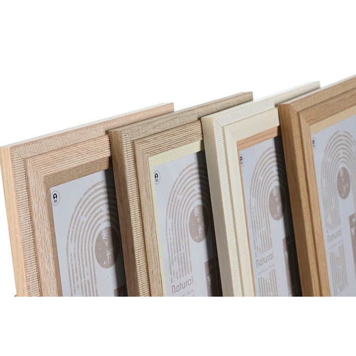 Ramă Foto Home ESPRIT Multicolor Aluminiu Geam Lemn MDF Scandi 16 x 2,8 x 21 cm (4 Unități)