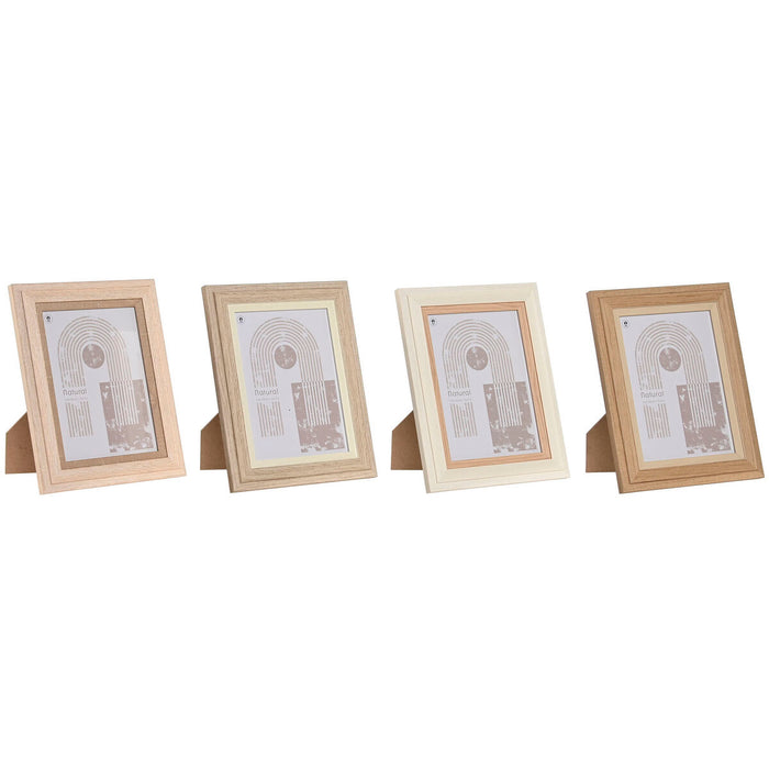 Ramă Foto Home ESPRIT Multicolor Aluminiu Geam Lemn MDF Scandi 16 x 2,8 x 21 cm (4 Unități)