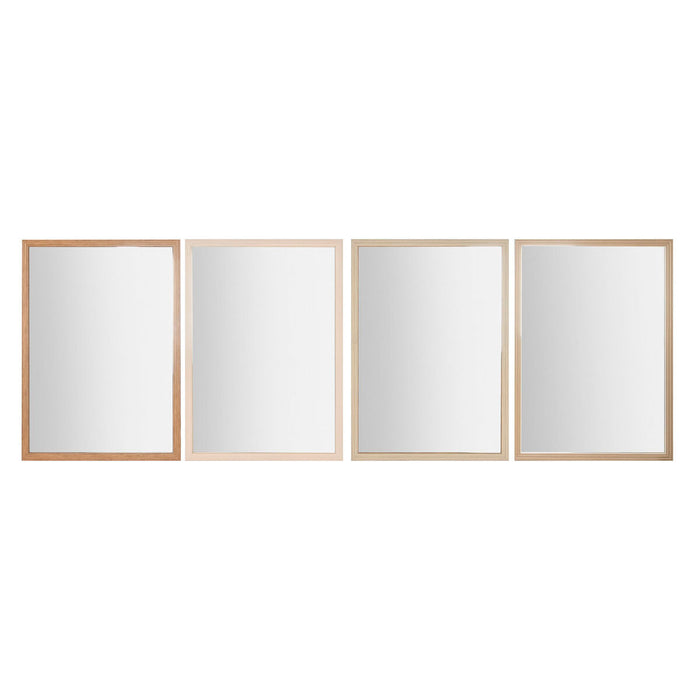 Oglindă de perete Home ESPRIT Alb Maro Bej Gri Geam polistiren 66 x 2 x 92 cm (4 Unități)