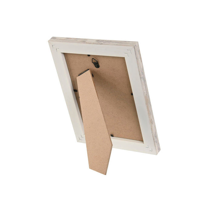 Ramă Foto Home ESPRIT Alb Natural Aluminiu Geam polistiren Scandi 16 x 2 x 22 cm (2 Unități)
