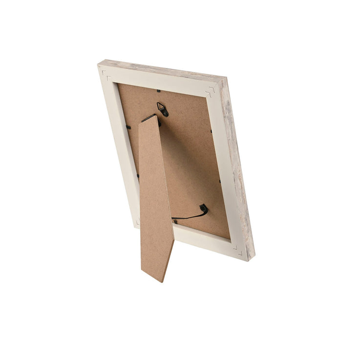 Ramă Foto Home ESPRIT Alb Natural Geam polistiren Scandinav 19,5 x 2 x 24,5 cm (2 Unități)
