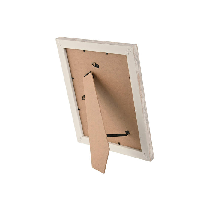 Ramă Foto Home ESPRIT Alb Natural Geam polistiren Scandinav 24,6 x 2 x 29,6 cm (2 Unități)