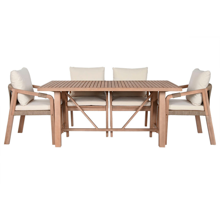 Set de Masă cu 6 Scaune Home ESPRIT Maro Bej Lemn de salcâm 170 x 90 x 75 cm