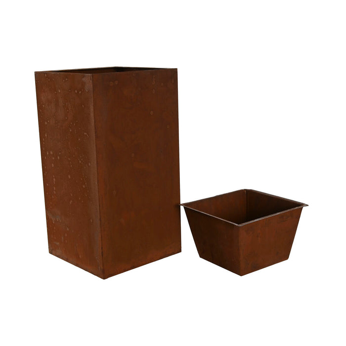 Set de jardiniere Home ESPRIT Metal 25 x 25 x 50 cm (2 Unități)