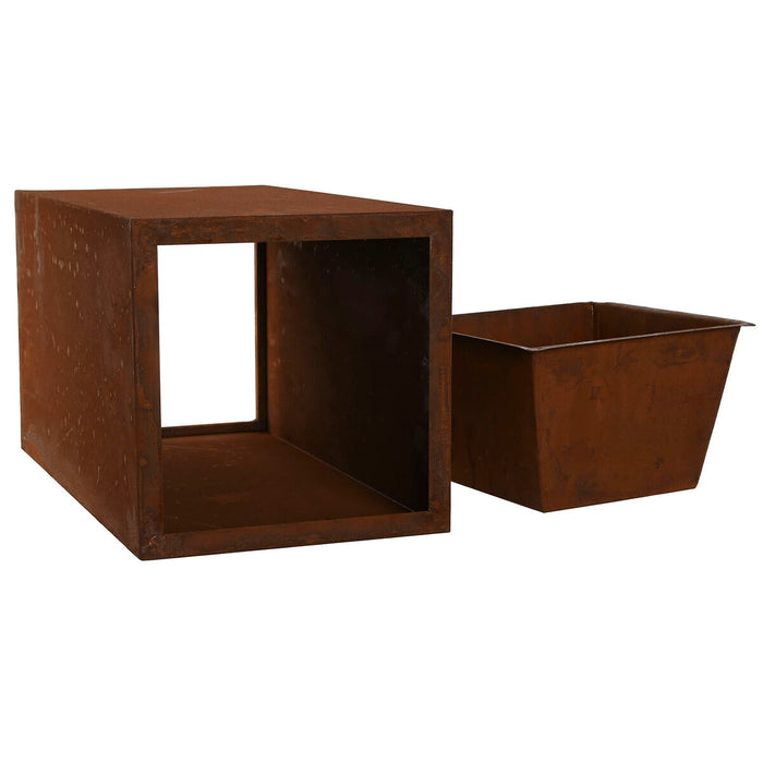 Set de jardiniere Home ESPRIT Metal 25 x 25 x 50 cm (2 Unități)
