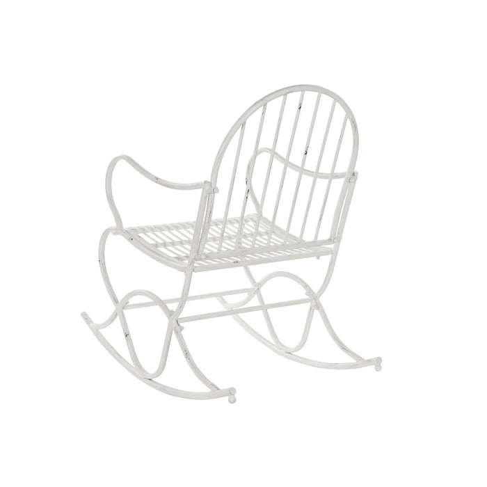 Scaun Balansoar Home ESPRIT Alb Metal 60 x 90 x 96,5 cm