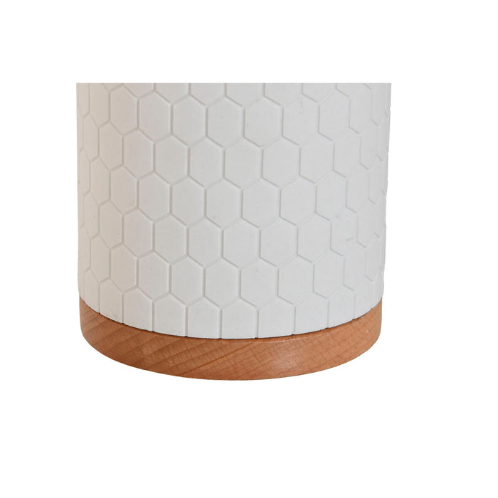 Perie pentru toaletă Home ESPRIT Alb Argintiu Natural Rășină Bambus 9 x 9 x 37 cm