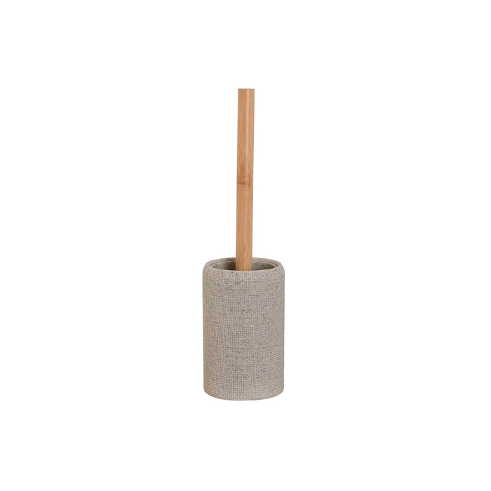 Perie pentru toaletă Home ESPRIT Gri Natural Lemn Rășină 10 x 10 x 37 cm