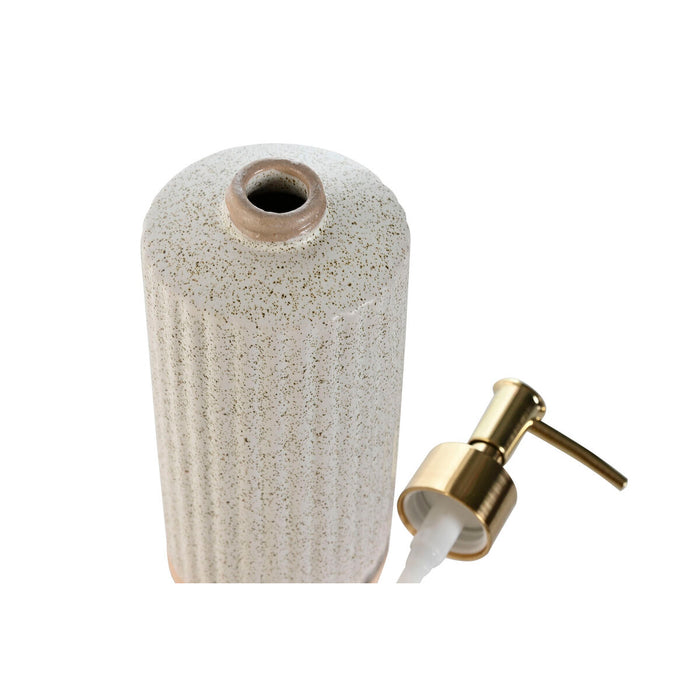 Dozator de Săpun Home ESPRIT Bej Auriu* Gresie Mat 8 x 7 x 21 cm