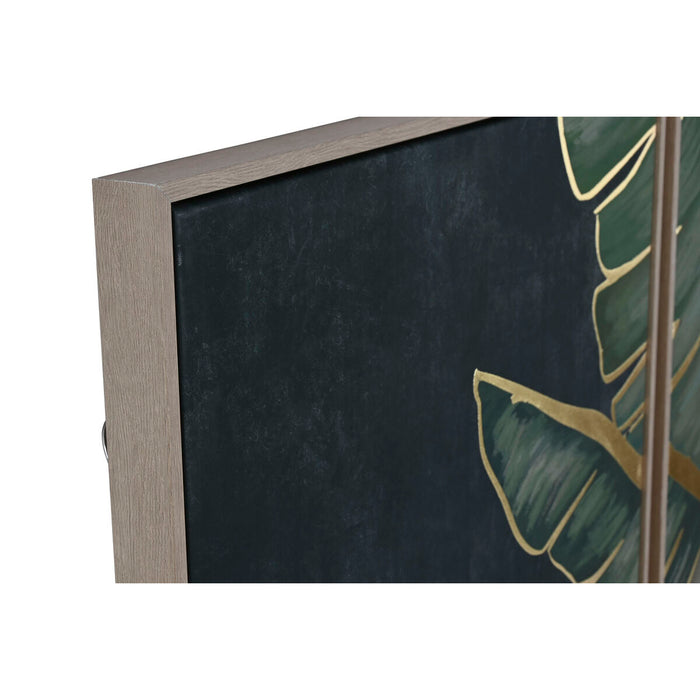 Set de 3 tablouri Home ESPRIT Palmieri Tropical 180 x 4 x 120 cm (3 Piese)