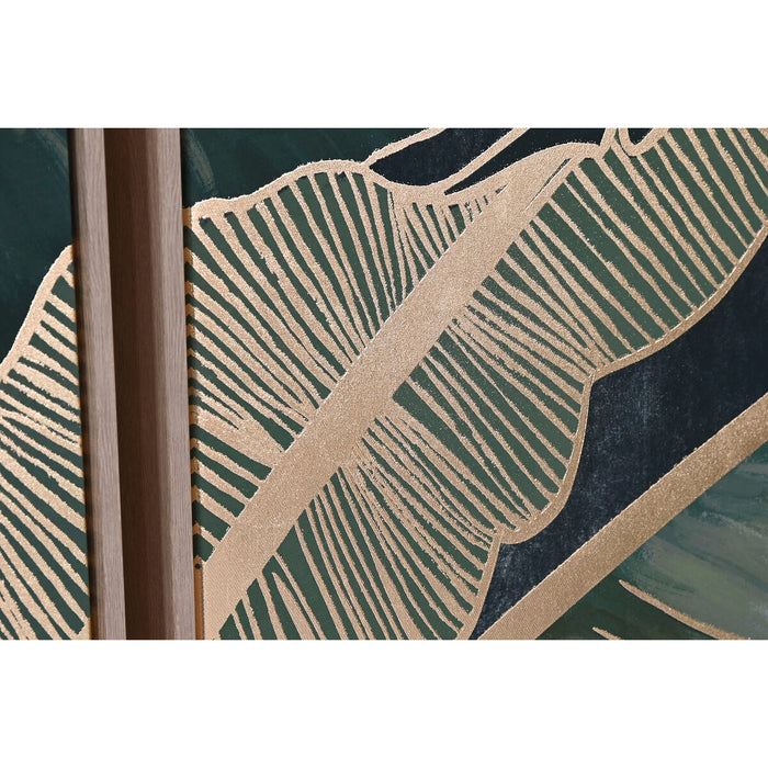 Set de 3 tablouri Home ESPRIT Palmieri Tropical 180 x 4 x 120 cm (3 Piese)