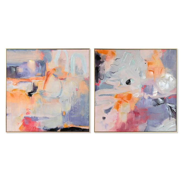 Tablou Home ESPRIT Abstract Modern 80 x 3,5 x 80 cm (2 Unități)