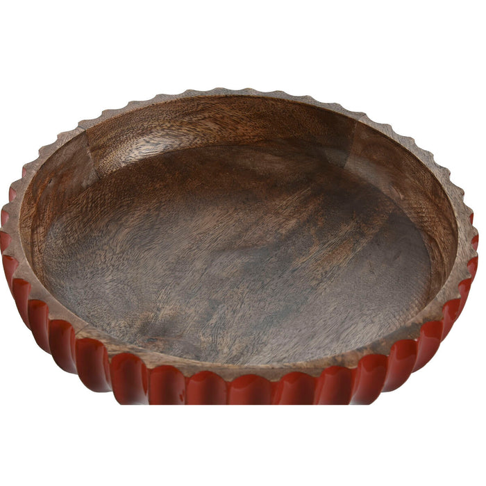Decorațiune pentru Centrul Mesei Home ESPRIT Galben Verde Coral Colonial 25 x 25 x 9 cm (3 Unități)