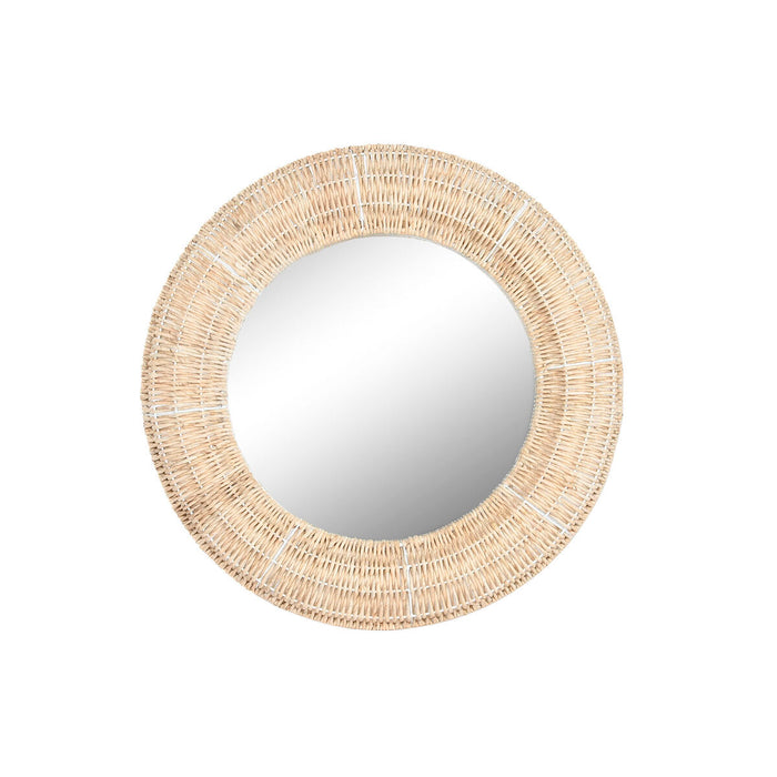 Oglindă de perete Home ESPRIT Natural Metal Fibră Tropical 90 x 8 x 90 cm
