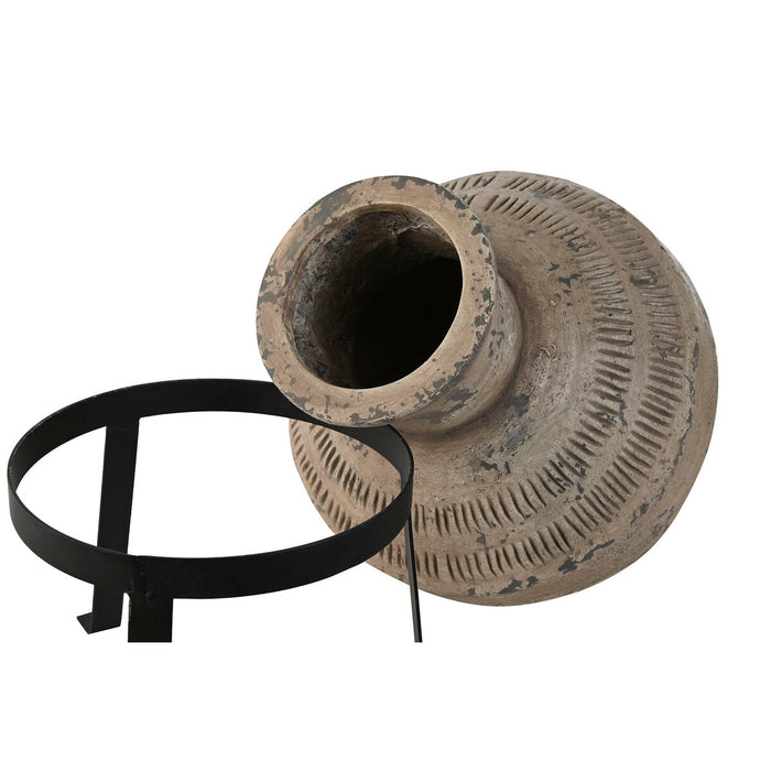 Vază Home ESPRIT Negru Bej Metal Magneziu 28 x 28 x 47 cm