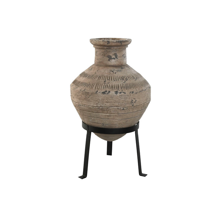 Vază Home ESPRIT Negru Bej Metal Magneziu 28 x 28 x 47 cm