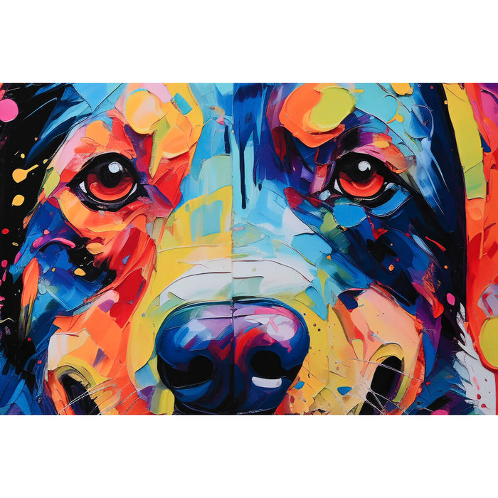 Tablou Home ESPRIT Modern Câine 80 x 3 x 80 cm (2 Unități)