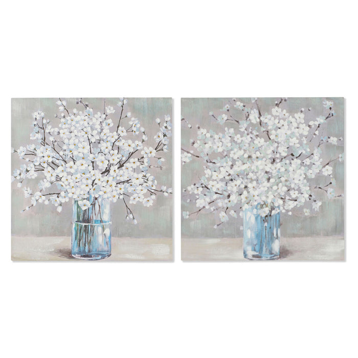 Tablou Home ESPRIT Shabby Chic Vază 80 x 3 x 80 cm (2 Unități)