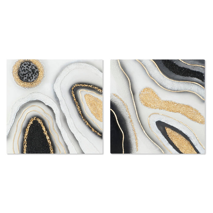 Tablou Home ESPRIT Abstract 80 x 3 x 80 cm (2 Unități)