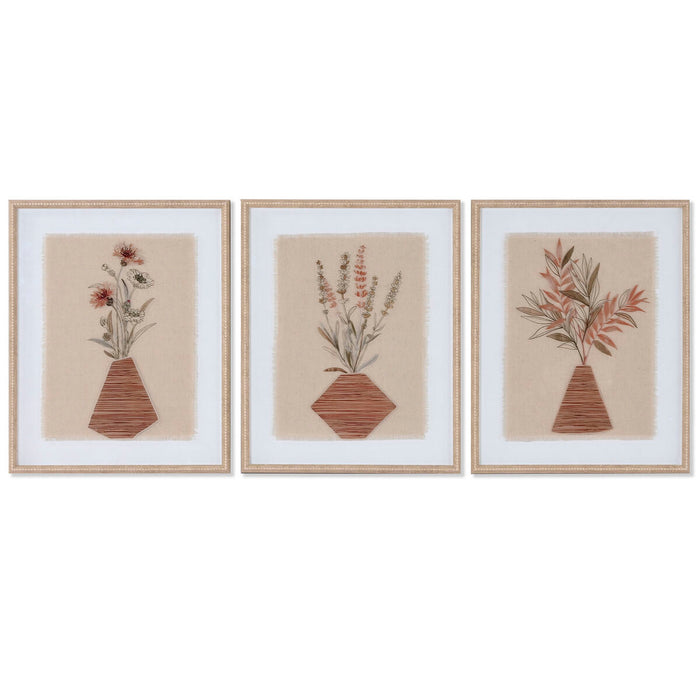 Tablou Home ESPRIT Vază Scandinav 42,5 x 3 x 52,5 cm (3 Unități)