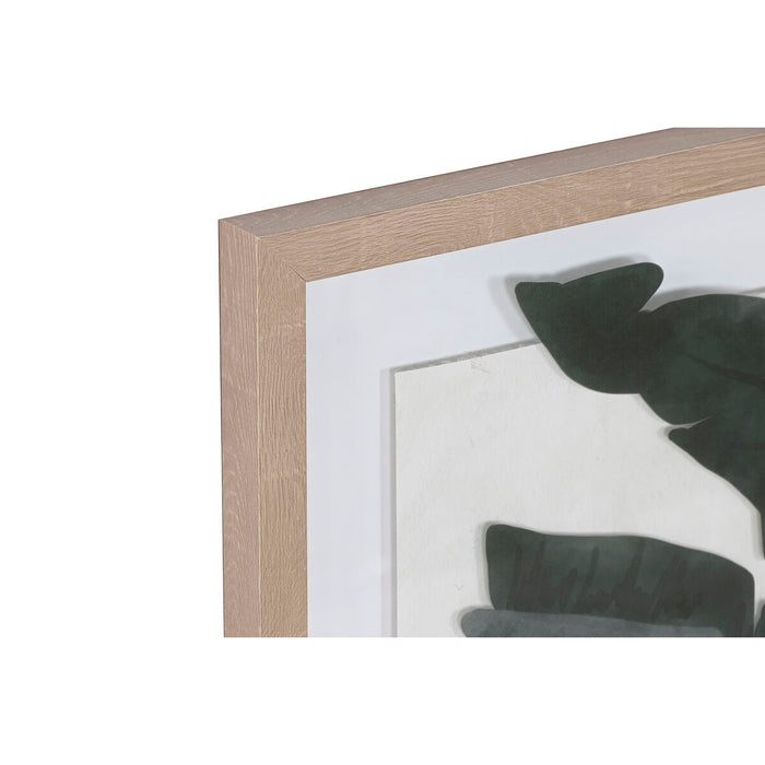 Tablou Home ESPRIT Frunza a unei plante Scandinav 52,8 x 2,5 x 62,8 cm (2 Unități)