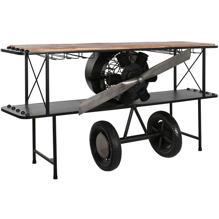 Consolă Home ESPRIT Maro Negru Lemn Metal 191 x 58 x 96 cm