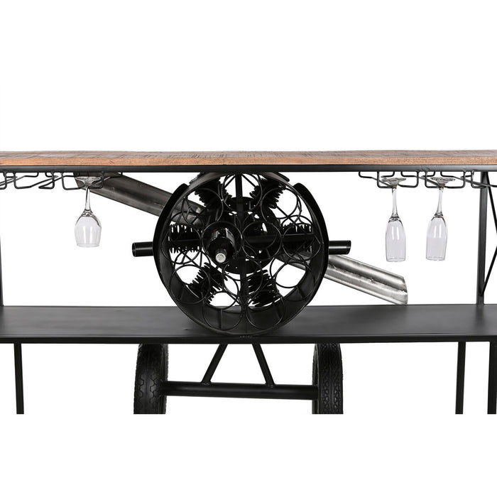 Consolă Home ESPRIT Maro Negru Lemn Metal 191 x 58 x 96 cm