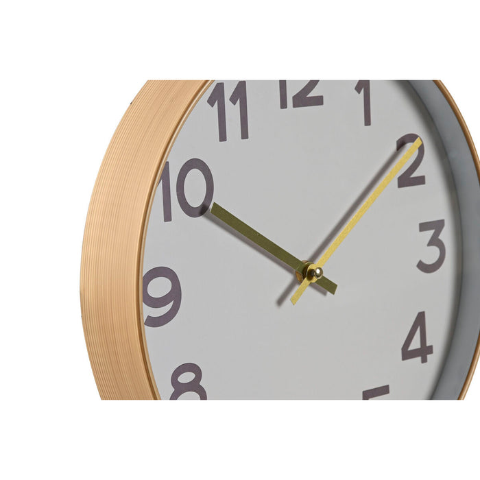 Ceas de Perete Home ESPRIT Alb Auriu* PVC 30 x 4 x 30 cm (2 Unități)