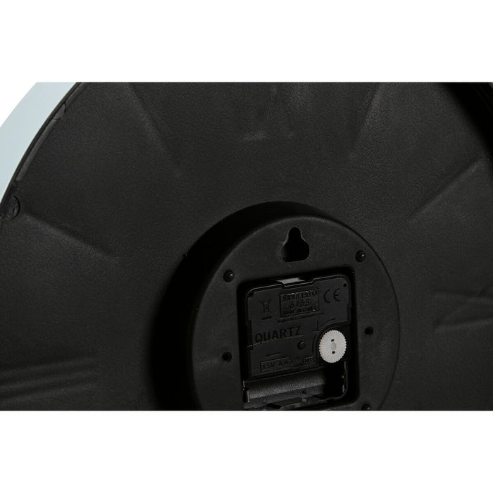 Ceas de Perete Home ESPRIT Albastru Roz Muştar PVC 30 x 4 x 30 cm (3 Unități)