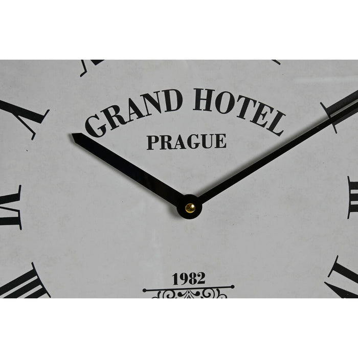 Ceas de Perete Home ESPRIT Alb Geam Lemn MDF 40 x 4,5 x 40 cm (2 Unități)