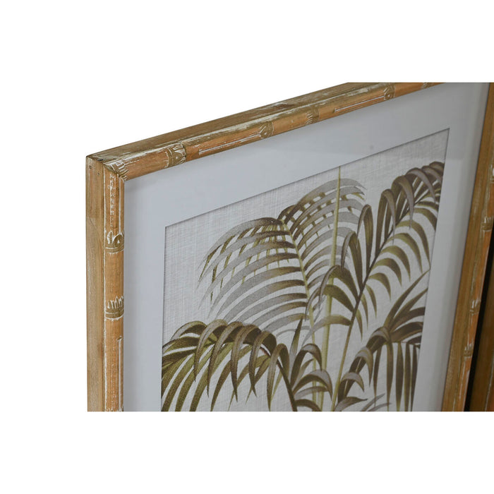 Tablou Home ESPRIT Palmieri Tropical 55 x 2,5 x 70 cm (4 Unități)