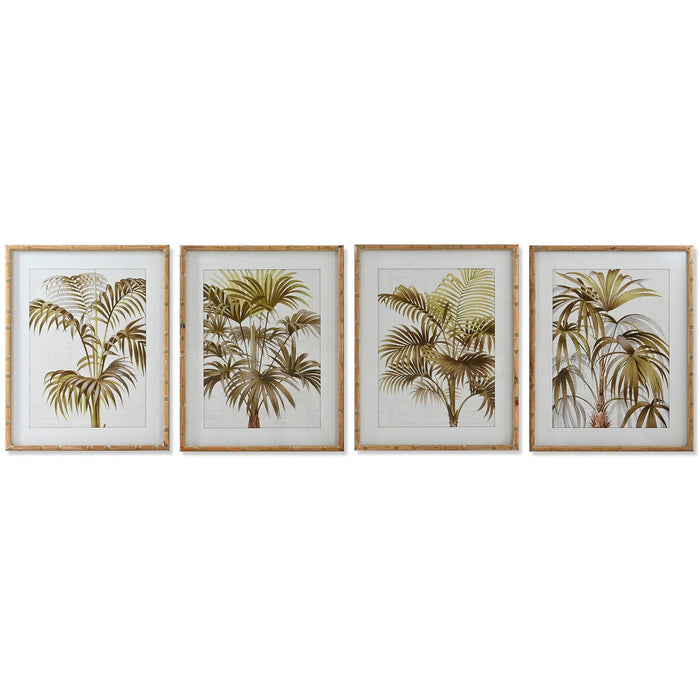 Tablou Home ESPRIT Palmieri Tropical 55 x 2,5 x 70 cm (4 Unități)