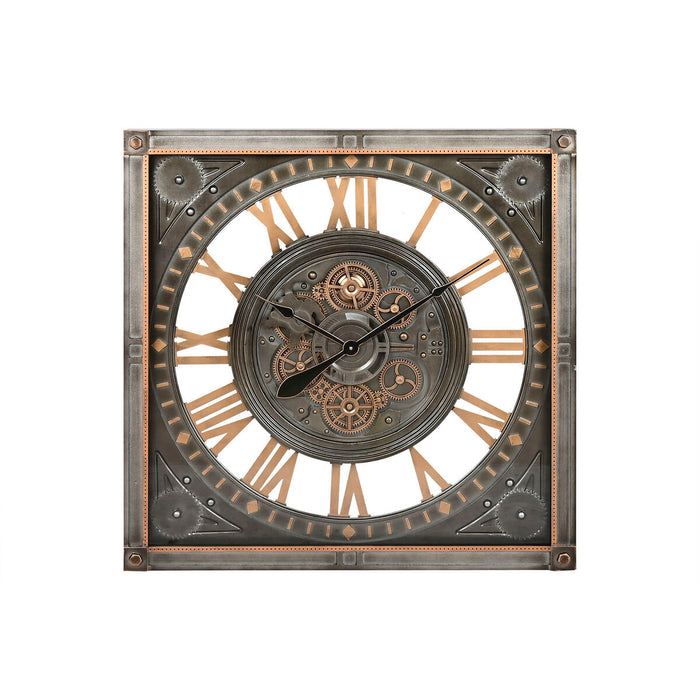 Ceas de Perete Home ESPRIT Gri Auriu* Argintiu Geam Fier 80 x 10 x 80 cm