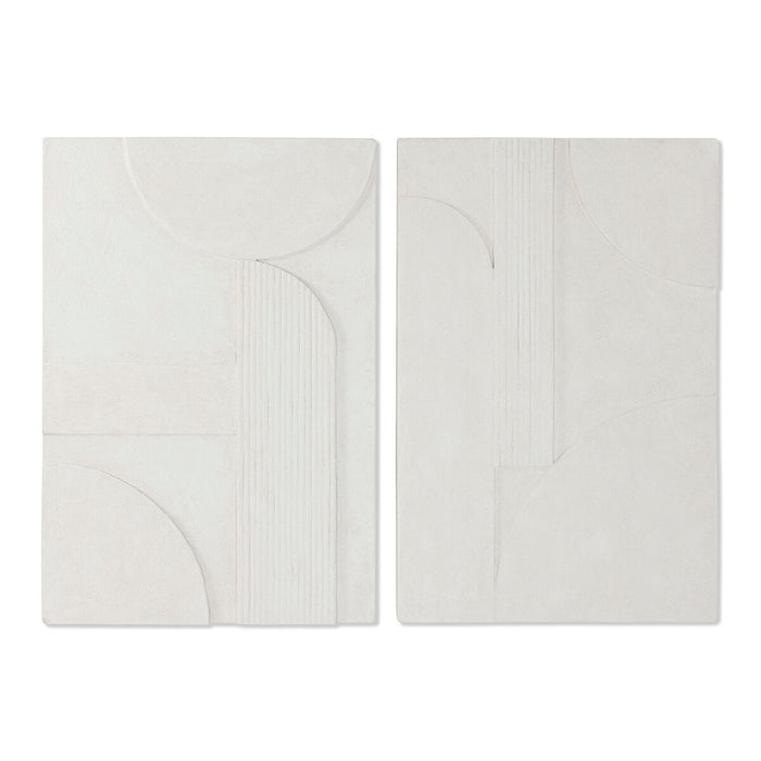 Decorațiune de Perete Home ESPRIT Alb Modern 80 x 5 x 120 cm (2 Unități)