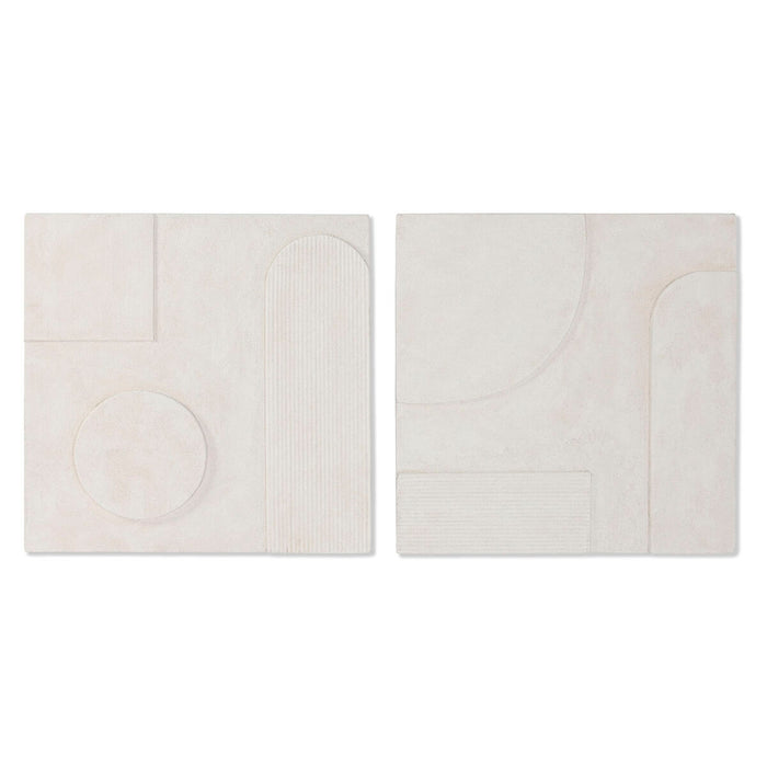 Decorațiune de Perete Home ESPRIT Alb Modern murat 80 x 6 x 80 cm (2 Unități)