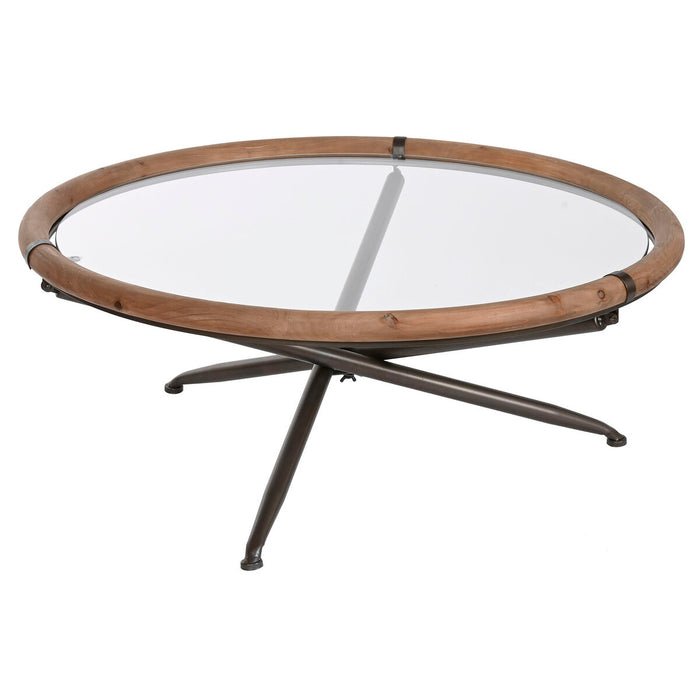 Masa de Cafea Home ESPRIT Geam Lemn de brad 100 x 100 x 40 cm