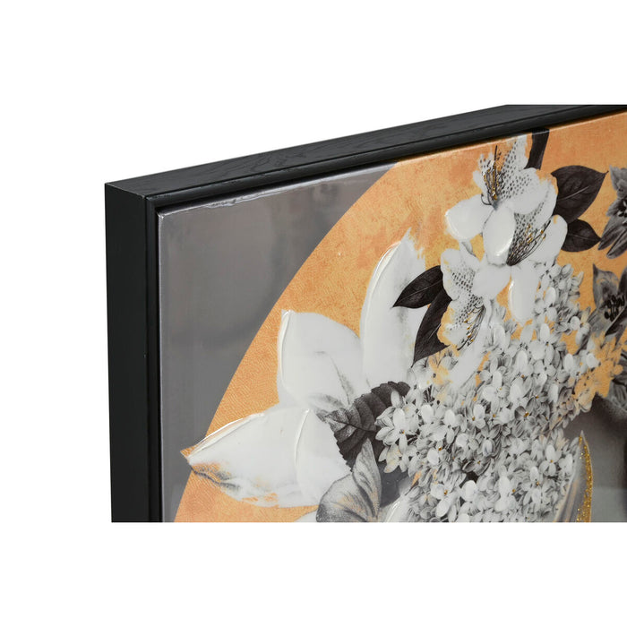 Tablou Home ESPRIT Květiny Modern 100 x 3,5 x 100 cm (2 Unități)