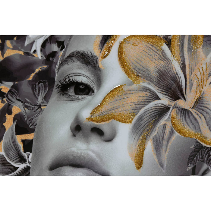 Tablou Home ESPRIT Květiny Modern 100 x 3,5 x 100 cm (2 Unități)