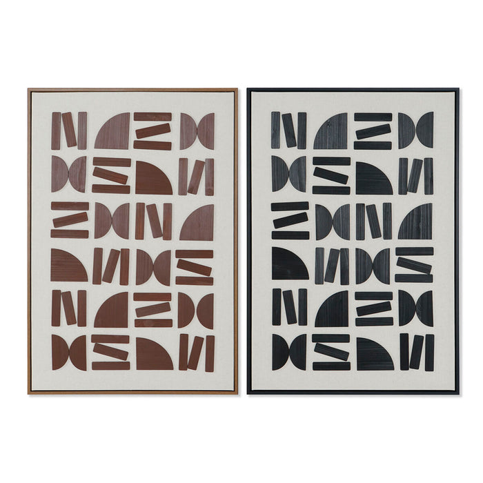Tablou Home ESPRIT Maro Negru Bej Abstract Modern 63 x 3,8 x 93 cm (2 Unități)