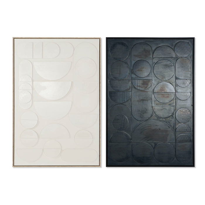 Tablou Home ESPRIT Negru Bej Abstract Modern 83 x 4,5 x 123 cm (2 Unități)