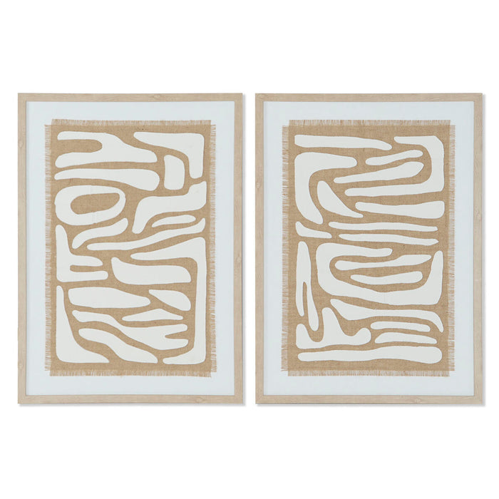 Tablou Home ESPRIT Alb Bej Abstract Scandinav 52,7 x 2,5 x 72,5 cm (2 Unități)
