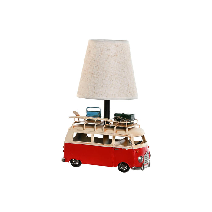 Lampă de masă Home ESPRIT Alb Roșu Lin Metal 20 x 14 x 30 cm