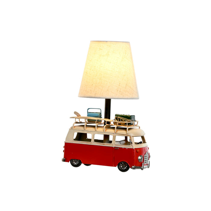 Lampă de masă Home ESPRIT Alb Roșu Lin Metal 20 x 14 x 30 cm
