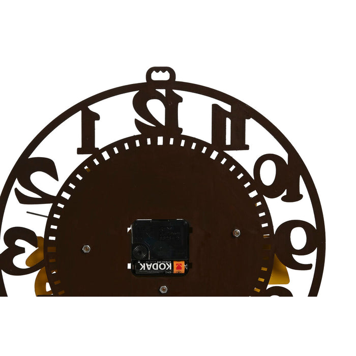 Ceas de Perete Home ESPRIT Galben Roșu Metal Vintage 34 x 33,5 x 32,5 cm (2 Unități)