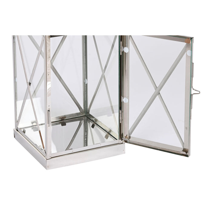 Lucerna Home ESPRIT Argintiu Geam Oțel Cromat 22 x 20 x 50 cm (4 Piese)