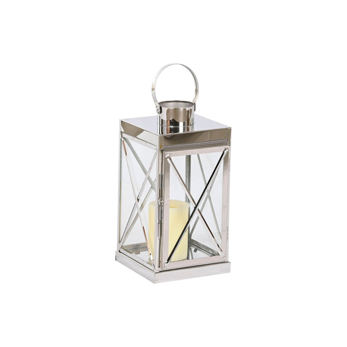 Lucerna Home ESPRIT Argintiu Geam Oțel Cromat 22 x 20 x 50 cm (4 Piese)