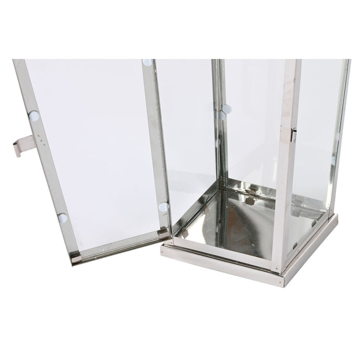 Lucerna Home ESPRIT Argintiu Geam Oțel Cromat 23 x 23 x 60 cm (3 Piese)