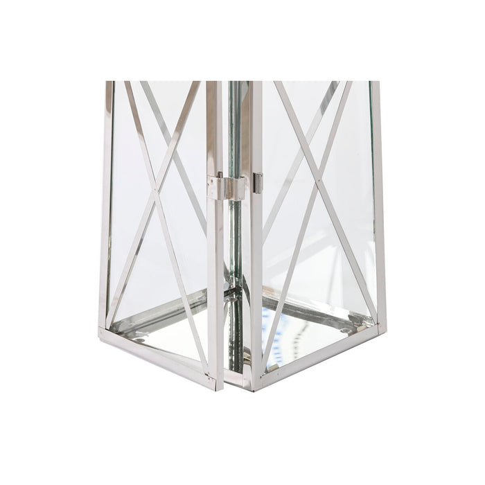 Lucerna Home ESPRIT Argintiu Geam Oțel Cromat 20 x 20 x 48 cm (3 Piese)