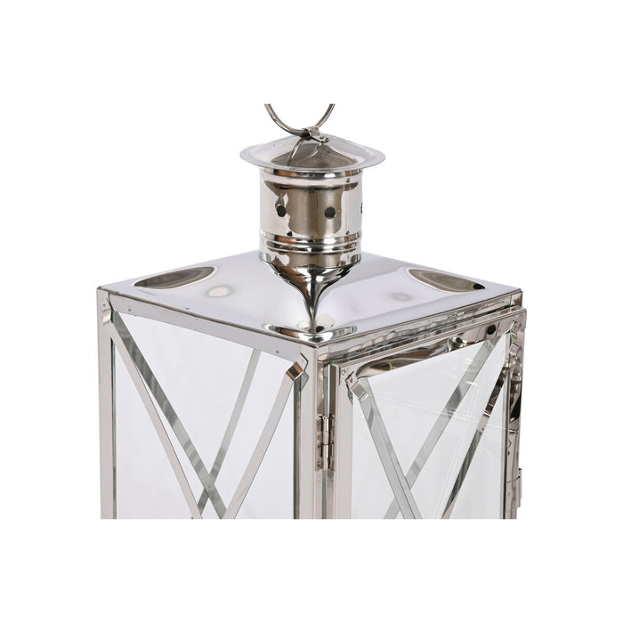 Lucerna Home ESPRIT Argintiu Geam Oțel Cromat 16 x 15 x 32 cm (2 Piese)