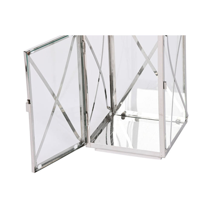 Lucerna Home ESPRIT Argintiu Geam Oțel Cromat 16 x 15 x 32 cm (2 Piese)